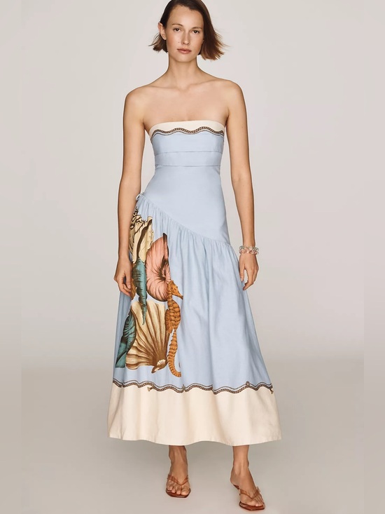 FARM Rio Dresses & Skirts - NWT Anthropologie Farm Rio Souvenir Strapless Midi Dress Size Small